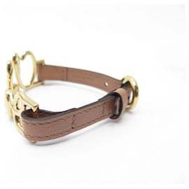 Chloé-NEW CHLOE BRACELET 2b0988 IN GOLD METAL AND BROWN LEATHER 15 a 18CM NEW JEWEL-Golden