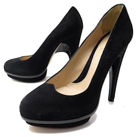 Fendi-SHOES PUMPS FENDI DECOLLETE CAMOSCIO 813888 38 BLACK SUEDE SHOES-Black