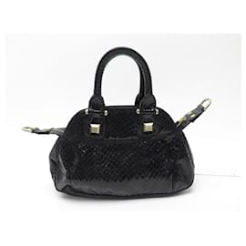 Givenchy-BOLSA GIVENCHY EM COURO PYTHON PRETO 29 BOLSA DE MÃO CM PRETA EM COURO-Preto