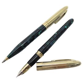 Autre Marque FÜLLFEDERHALTER + KUGELSCHREIBER SHEAFFER CREST OPALITE MARINEGRÜN 596-2/596 FÜLLER Grün