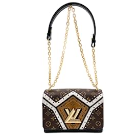 Louis Vuitton-Twist Chain MM Monogram Canvas & Leather Brogue Reverse Bag-Multiple colors