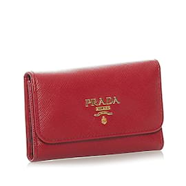 Prada-Prada Saffiano 6 Key Holder Leather Other in Good condition-Red