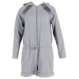 Brunello Cucinelli-Brunello Cucinelli Hooded Jumpsuit in Grey Cotton-Grey
