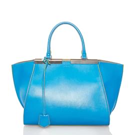 Fendi-Leather 3Jours Tote Bag 8BH279-Blue