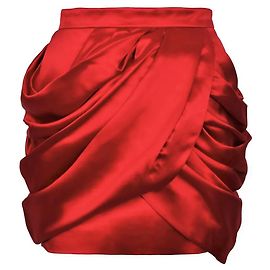 Balmain pour H&M Balmain saia de seda vermelha Vermelho