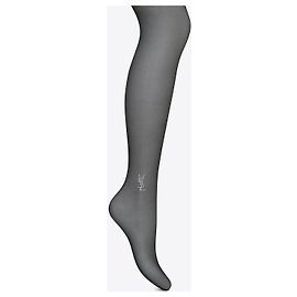 Saint Laurent crystal logo tights Black