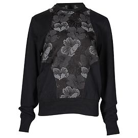 Alexander McQueen Jacquard-Pullover mit Blumendruck aus schwarzer Baumwolle Schwarz