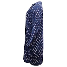 Diane Von Furstenberg-Diane Von Furstenberg Meadow Kleid mit Blumendruck aus blauer Seide-Blau