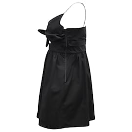 A.L.C-ALC Dani Tie Front Dress in Black Cotton-Black
