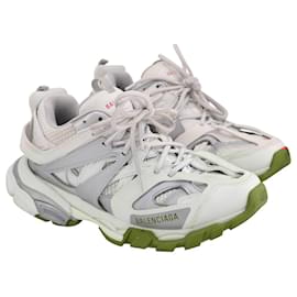 Balenciaga-Balenciaga Track Sneakers in White/silver/Red Polyurethane-White