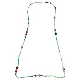 Collana lunga con perline Ralph Lauren in pietre preziose verdi Verde