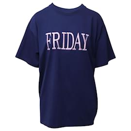 Alberta Ferretti-Alberta Ferretti Friday T-Shirt aus marineblauer Baumwolle-Blau,Marineblau