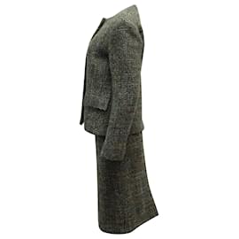 Max Mara-Max Mara Tweed Blazer à un bouton et jupe droite en laine multicolore-Autre,Imprimé python