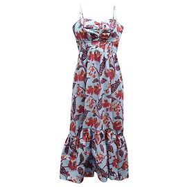 A.L.C ALC Robe longue Emilia à fleurs en coton bleu Autre