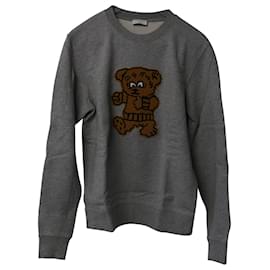 Moletom Sandro com patch de urso em algodão cinza Cinza