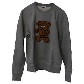 Sandro Sweatshirt with Bear Patch in Grey Cotton Grey