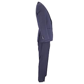 Hugo Boss-Hugo Boss Three-Piece Suit Set in Navy Blue Wool-Blue,Navy blue