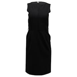 Fendi-Fendi Robe droite sans manches en laine noire-Noir