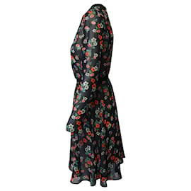 Maje-Maje Kleid mit Blumendruck aus schwarzem Polyester-Andere