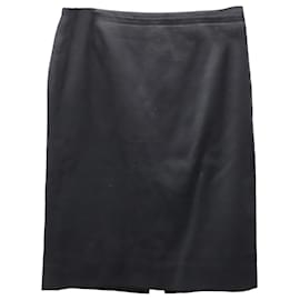 Alexander Mcqueen-Alexander McQueen Pencil Skirt in Black Cashmere-Black