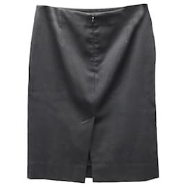 Alexander Mcqueen-Alexander McQueen Pencil Skirt in Black Cashmere-Black