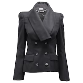 Alexander Mcqueen-Alexander McQueen lined Breasted Jacket in Black Cashmere-Black