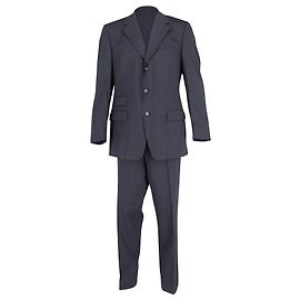 Completo Completo Gucci Gessato in Lana Blu Navy Blu Blu navy