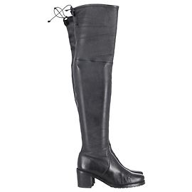 Stuart Weitzman Tieland Over-The-Knee Boots in Black Leather Black