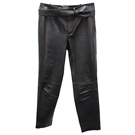 Calça Saint Laurent com Cinto em Couro Preto Preto