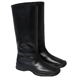 The row-The Row Town Boots in Calfskin Leather -Black