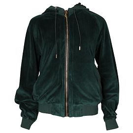 Versace Moletom com logo Medusa e zíper em veludo verde Verde