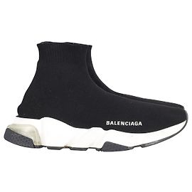 Balenciaga Speed Clear Sole Trainers in Black Polyamide Black