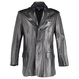 Ralph Lauren-Ralph Lauren Purple Label Jacket in Black Leather-Black