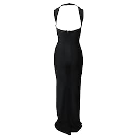 Herve Leger-Herve Leger Icon espalda abierta vendaje vestido largo en rayón negro-Negro