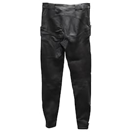 Alexander Mcqueen-Alexander McQueen Biker Pants in Black Leather-Black