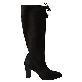 Loro Piana Knee High Boots in Brown Suede  Brown