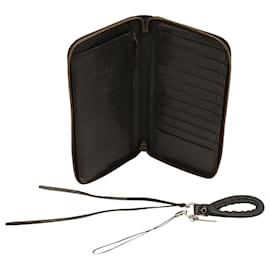 Balenciaga-Balenciaga Companion Long Wallet mit Reißverschluss aus schwarzem Kalbsleder Leder-Schwarz