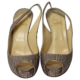 Christian Louboutin-Christian Louboutin Prive Mosaique 120 Pumps in Silver Acrylic-Silvery,Metallic