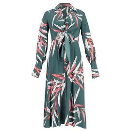 Diane Von Furstenberg Diane Von Furstenburg Quincy Von Vestido envelope midi estampado em seda verde Verde