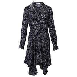 Stella Mc Cartney Stella McCartney Abito Stampa Luna e Stelle in Seta Blu Blu