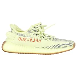 Yeezy-Yeezy Boost 350 V2 Sneakers in Semi Frozen Yellow Primeknit Synthetic-Yellow