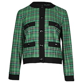 Maje-Maje Plaid Jacket in Green Polyester-Green