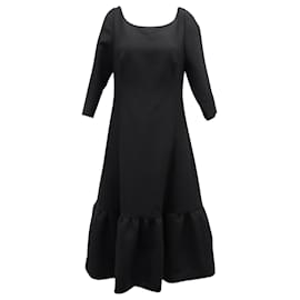 Marc Jacobs-Marc Jacobs Runway Boatneck Dress in Black Wool-Black