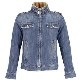 Dolce & Gabbana Fur-Lined Denim Jacket in Light Blue Cotton Blue Light blue