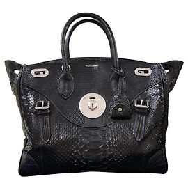 Ralph Lauren Crocodilo Python Ricky 33 Tote bag Preto