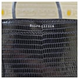 Ralph Lauren-Ralph Lauren Crocodile Python Ricky 33 Tote bag-Black