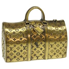 Louis Vuitton-LOUIS VUITTON Keepall Motif Paper Weight Metal Gold Tone LV Auth 38854NO-Outro