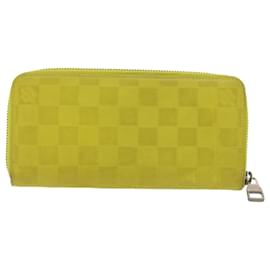 Louis Vuitton-LOUIS VUITTON Damier Infini Zippy Wallet Billetera Vertical Amarillo N62236 LV 38679-Amarillo