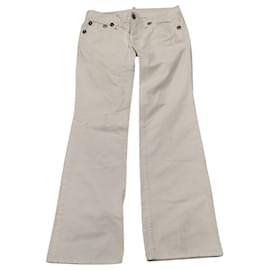 Dsquared2-Dsquared2 Jeans a zampa in denim bianco-Bianco