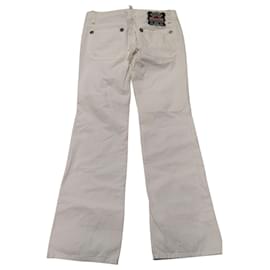 Dsquared2-Dsquared2 Jeans a zampa in denim bianco-Bianco